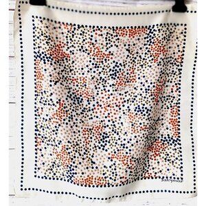 Jakymar Women's Scarf Bandana Handkerchief White Floral Vintage Italy Rare